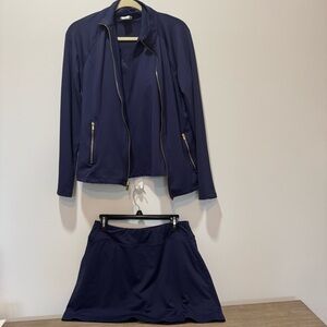 Sigrid Olsen Navy Golf & Tennis Skort, Top, and Jacket Set | Very Good Condition